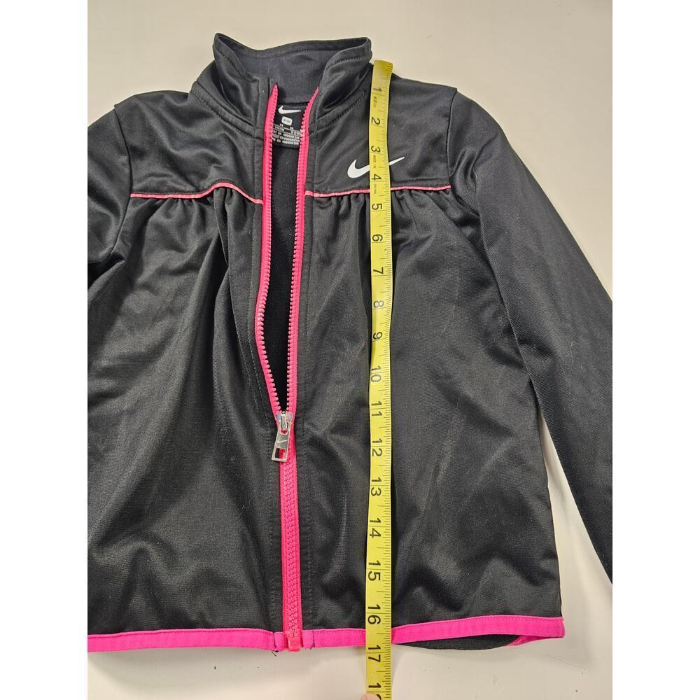 Girls size 6 medium Nike full zip sweater black pink EUC jacket fleece lined - Picture 6 of 7